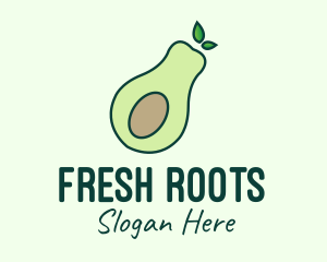 Organic Avocado Fruit logo design