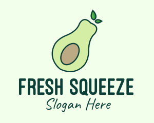 Organic Avocado Fruit logo design