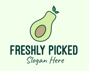 Organic Avocado Fruit logo design