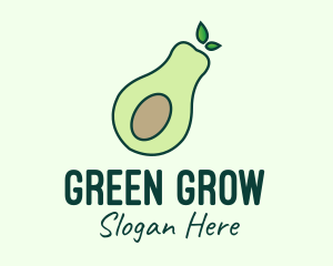 Organic Avocado Fruit logo design