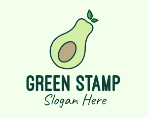 Organic Avocado Fruit logo design