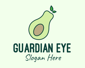 Organic Avocado Fruit logo design