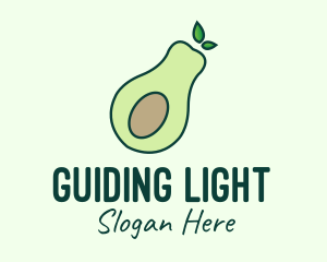 Organic Avocado Fruit logo design