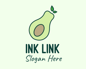 Organic Avocado Fruit logo design