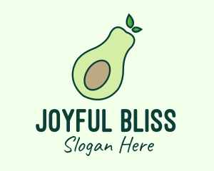 Organic Avocado Fruit logo design