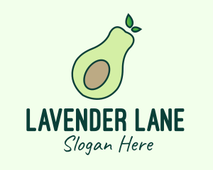 Organic Avocado Fruit logo design