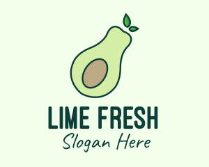 Organic Avocado Fruit logo design