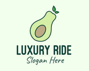 Organic Avocado Fruit logo design