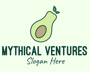 Organic Avocado Fruit logo design