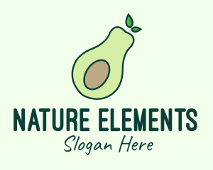 Organic Avocado Fruit logo design