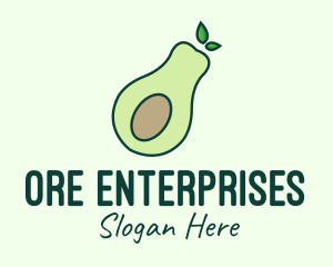 Organic Avocado Fruit logo design