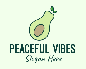 Organic Avocado Fruit logo design