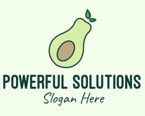 Organic Avocado Fruit logo design