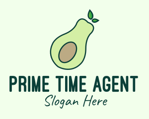 Organic Avocado Fruit logo design