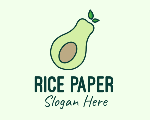 Organic Avocado Fruit logo design