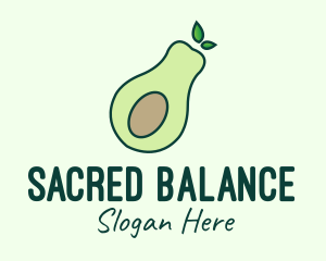 Organic Avocado Fruit logo design