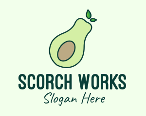 Organic Avocado Fruit logo design