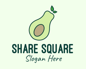 Organic Avocado Fruit logo design