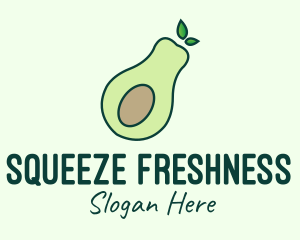 Organic Avocado Fruit logo design