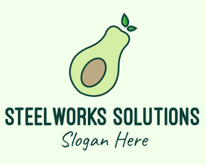 Organic Avocado Fruit logo design