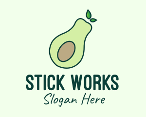 Organic Avocado Fruit logo design