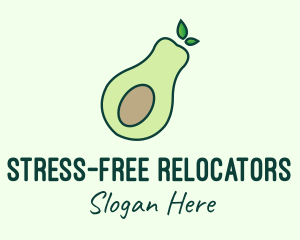 Organic Avocado Fruit logo design