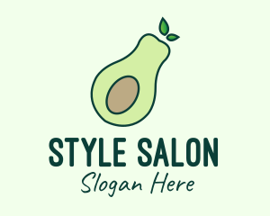 Organic Avocado Fruit logo design