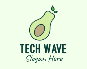 Organic Avocado Fruit logo design