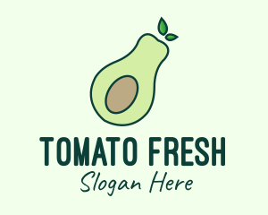 Organic Avocado Fruit logo design