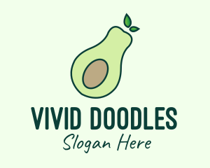 Organic Avocado Fruit logo design