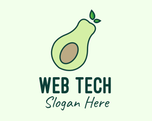 Organic Avocado Fruit logo design