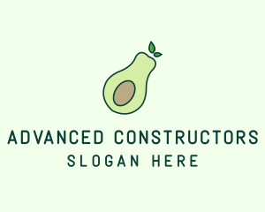 Organic Avocado Fruit logo design