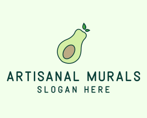 Organic Avocado Fruit logo design