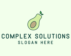 Organic Avocado Fruit logo design