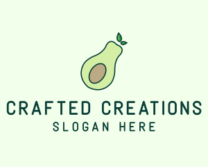 Organic Avocado Fruit logo design