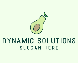 Organic Avocado Fruit logo design