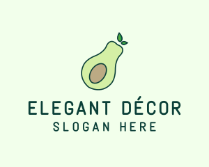 Organic Avocado Fruit logo design