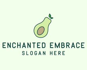 Organic Avocado Fruit logo design