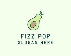 Organic Avocado Fruit logo design