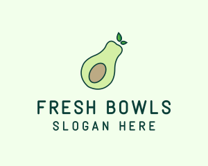 Organic Avocado Fruit logo design