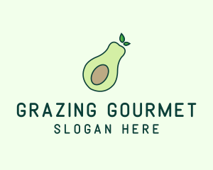 Organic Avocado Fruit logo design