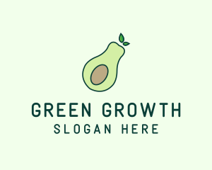 Organic Avocado Fruit logo design