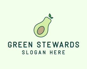 Organic Avocado Fruit logo design