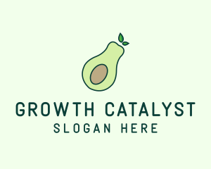 Organic Avocado Fruit logo design