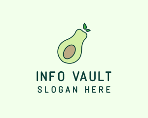 Organic Avocado Fruit logo design