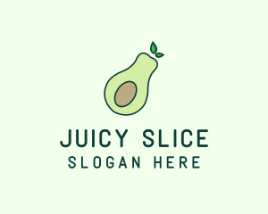 Organic Avocado Fruit logo design