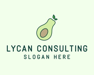 Organic Avocado Fruit logo design