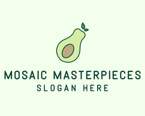 Organic Avocado Fruit logo design