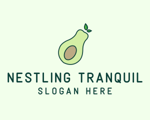 Organic Avocado Fruit logo design