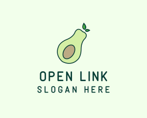 Organic Avocado Fruit logo design